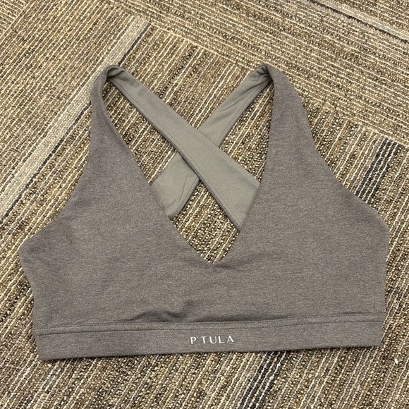 P'tula Other - P'tula Charcoal Cross-Back Sports Bra